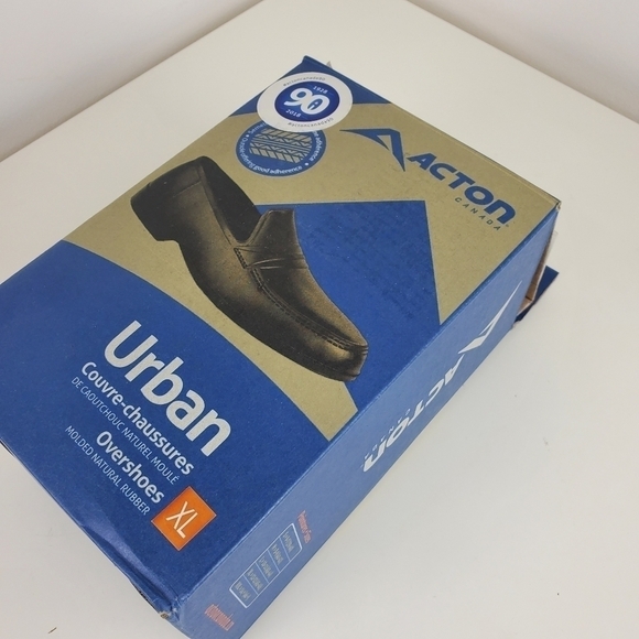 Acton Canada Overshoes Black Waterproof Natural Rubber XL vintage 90s - Picture 9 of 13